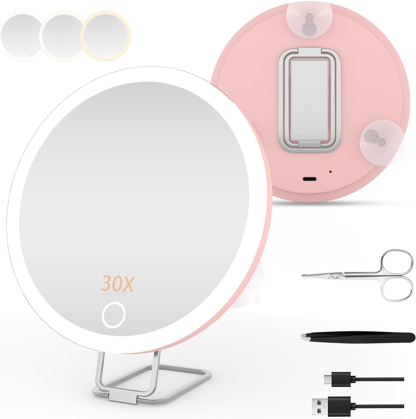 Online Planet GlowMirror™ – LED Schminkspiegel mit 30x Vergrößerung