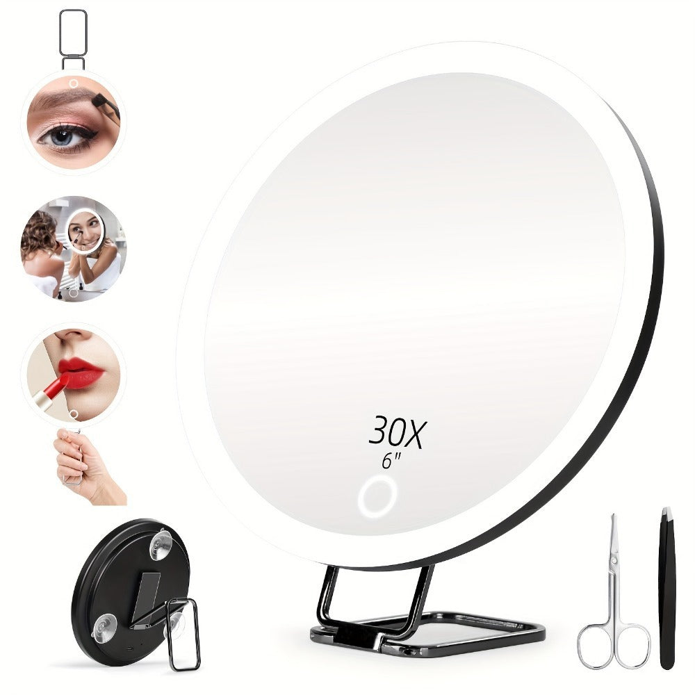 Online Planet GlowMirror™ – LED Schminkspiegel mit 30x Vergrößerung