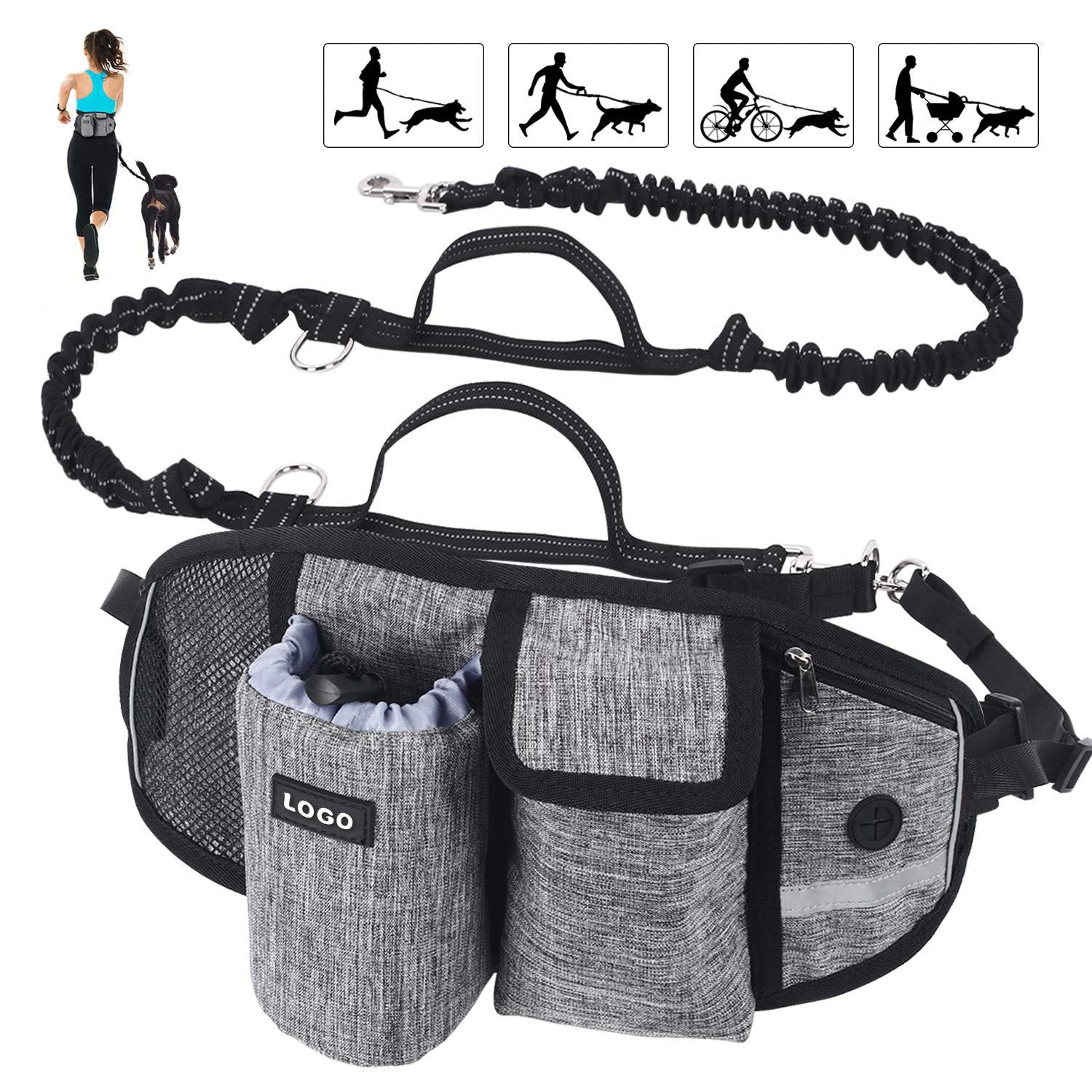 Online Planet PawRunner™ – Hunde-Jogging-Gürtel mit Leine & Taschen