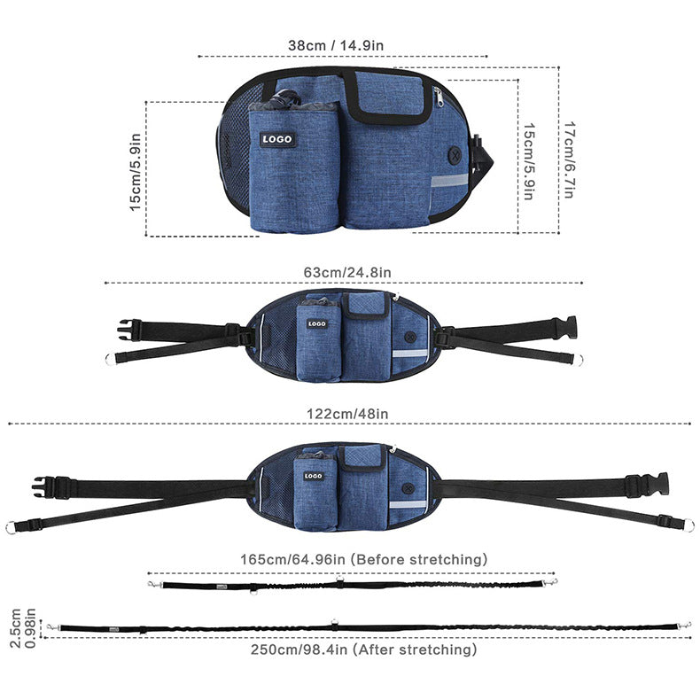 Online Planet PawRunner™ – Hunde-Jogging-Gürtel mit Leine & Taschen