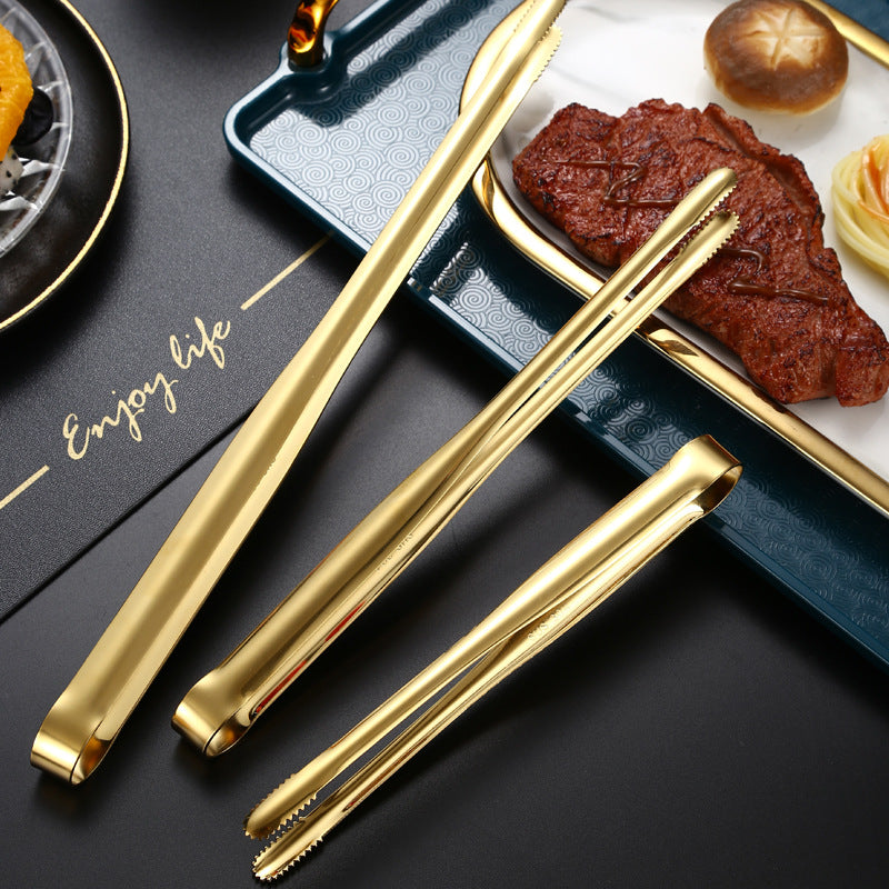Online Planet GrillMaster Zange™ – Edelstahl BBQ & Buffet Zange in Gold & Silber