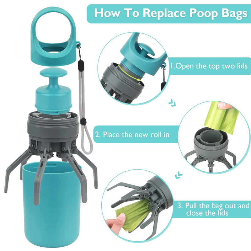 Online Planet PawClean™ – Tragbarer Hundekot-Sammler mit integriertem Beutelspender