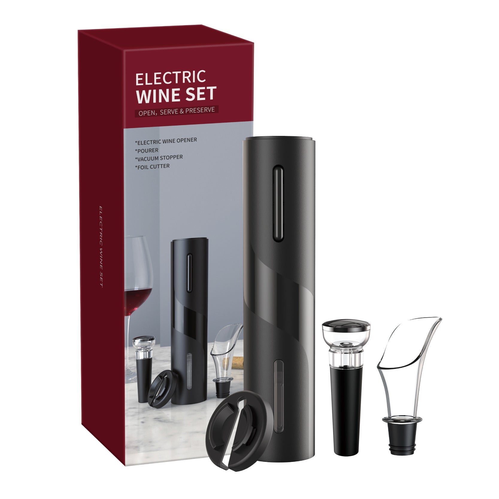 Online Planet WineOpener™ – Elektrischer Weinflaschenöffner, USB aufladbar mit LED-Licht